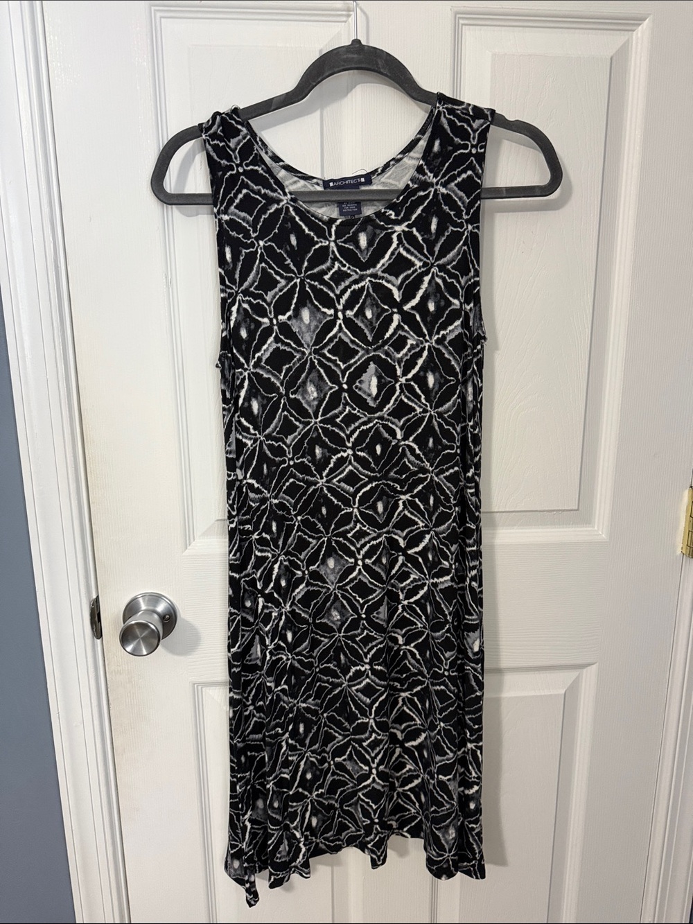 Architect Black and White Geometric Midi Dress